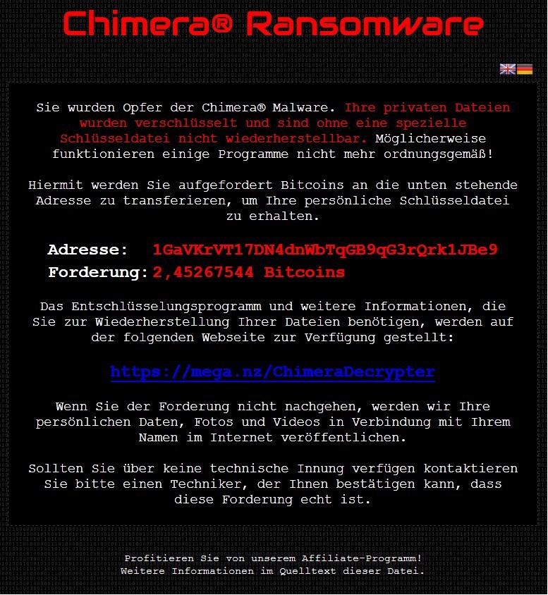 KAPA News Warnung vor Chimera Ransomware